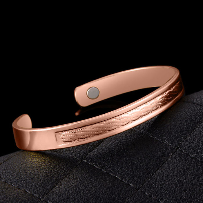 Simple Style Commute Solid Color Copper Plating Gold Plated Bangle
