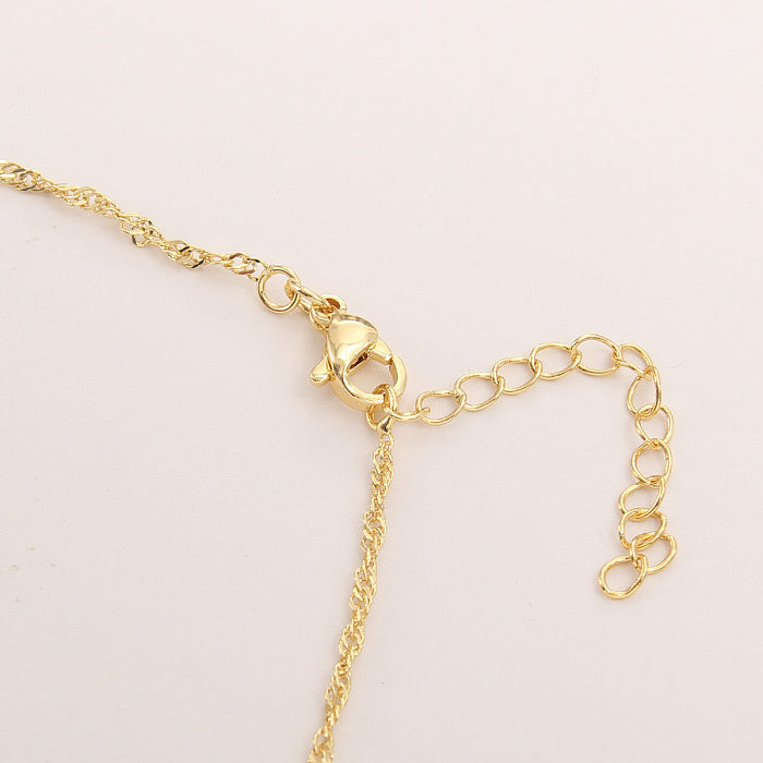 Conjunto de joyería chapado en oro con incrustaciones de cobre y nudo de Streetwear