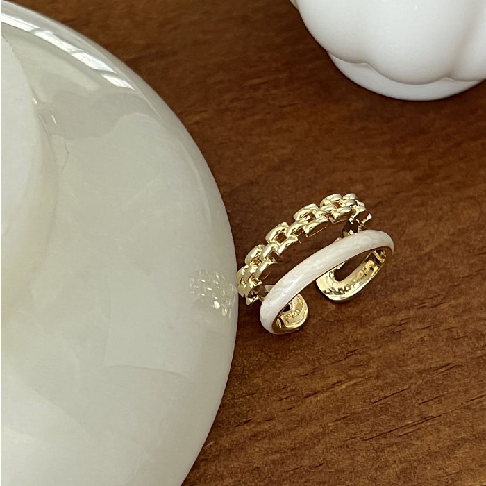 Mode Blume Schmetterling Verkupferung Künstliche Perlen Zirkon Offener Ring 1 Stück