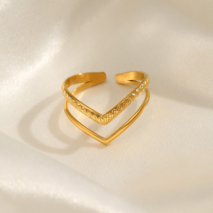 Basic Letter Stainless Steel Open Rings In Bulk