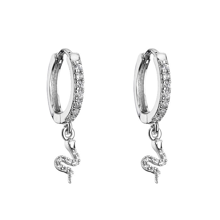 Jewelry Snake-shaped Earrings Micro-inlaid Zircon Small Pendant Earrings