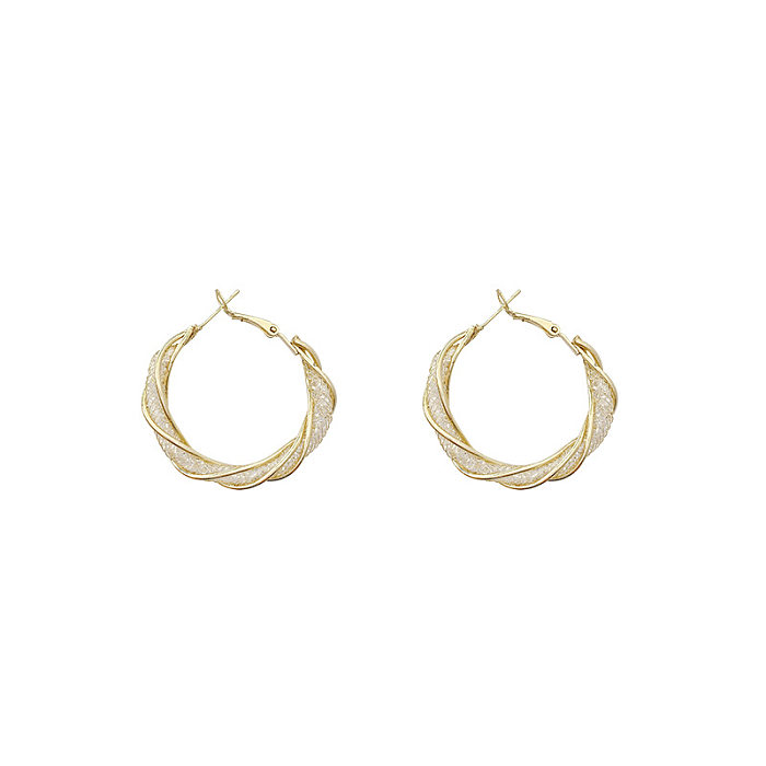 Boucles d'oreilles en Zircon plaqué cuivre géométrique de Style Simple, 1 paire