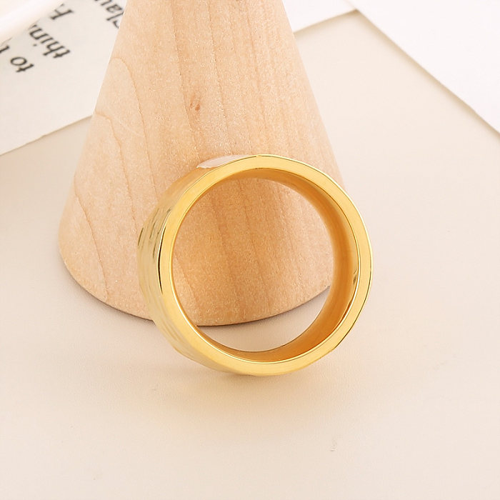 Anéis banhados a ouro de Shell 18K do embutimento de aço Titanium quadrado redondo do estilo do vintage