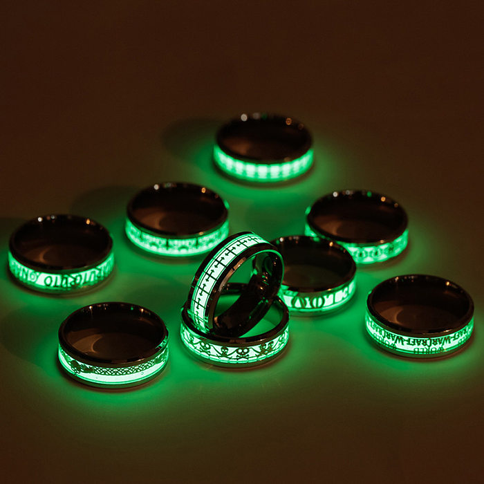 Cross-border New Lord Of The Rings Shiny Glowing Fluorescent Ring Concert Letter Text