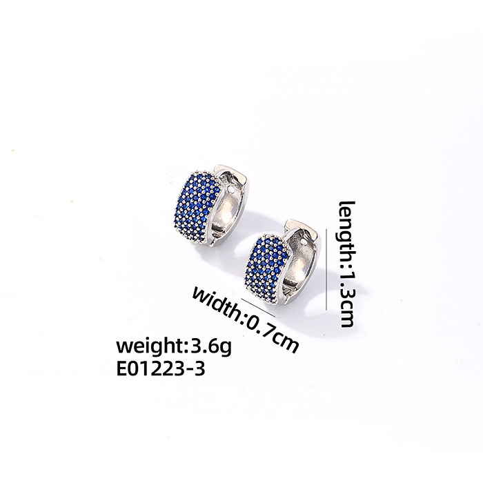 1 Pair Casual Round Plating Inlay Copper Zircon White Gold Plated Gold Plated Earrings
