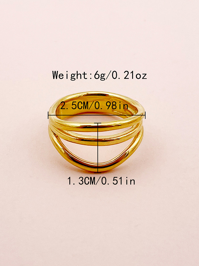 Schlichter Stil, einfarbige Linien, vergoldete Ringe aus Edelstahl in großen Mengen