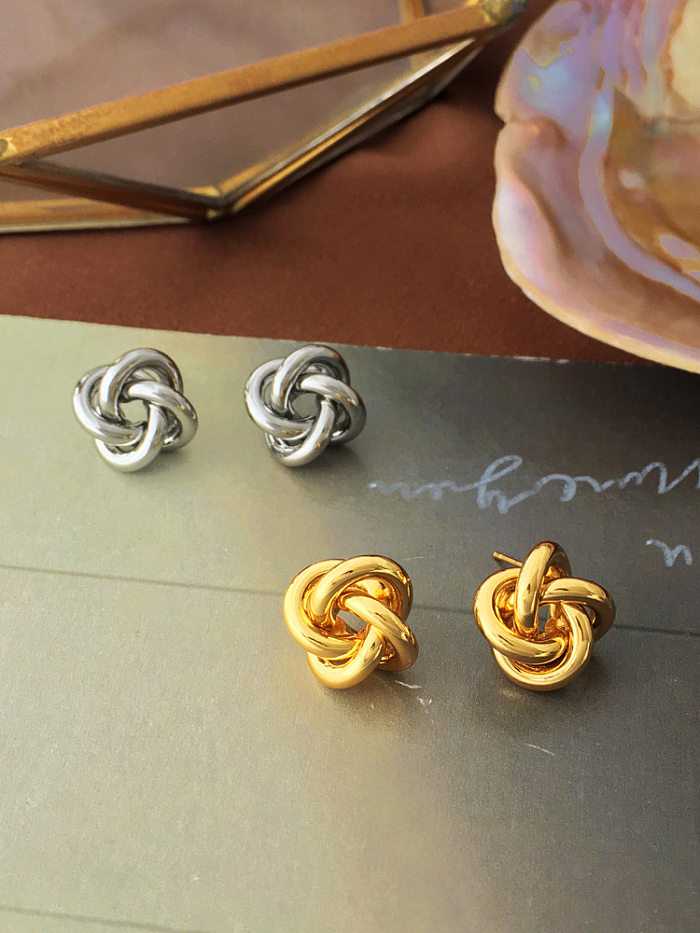 Brincos de orelha de cobre geométricos da moda chapeando brincos de cobre
