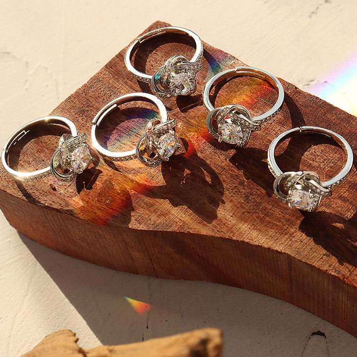 Bague en Zircon incrustée européenne et américaine, anneaux en acier titane, vente en gros
