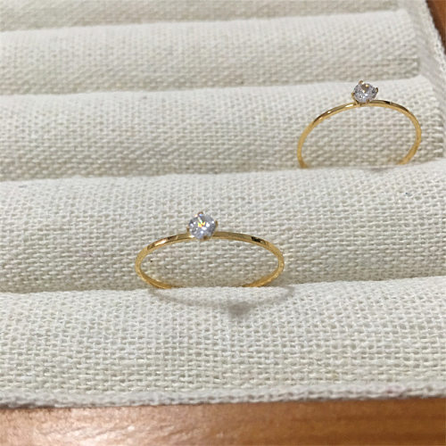Anéis banhados a ouro de aço titânio geométrico de estilo simples