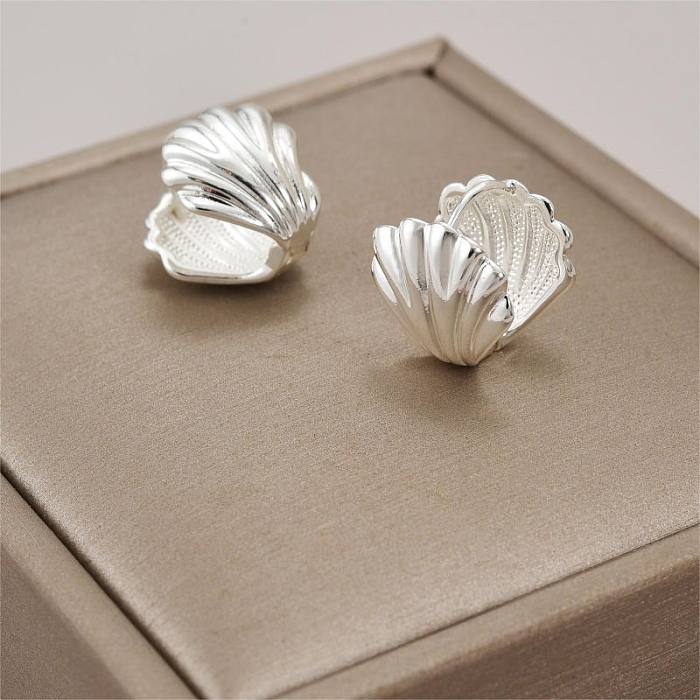 1 Pair Korean Style Shell Plating Copper 18K Gold Plated Ear Studs