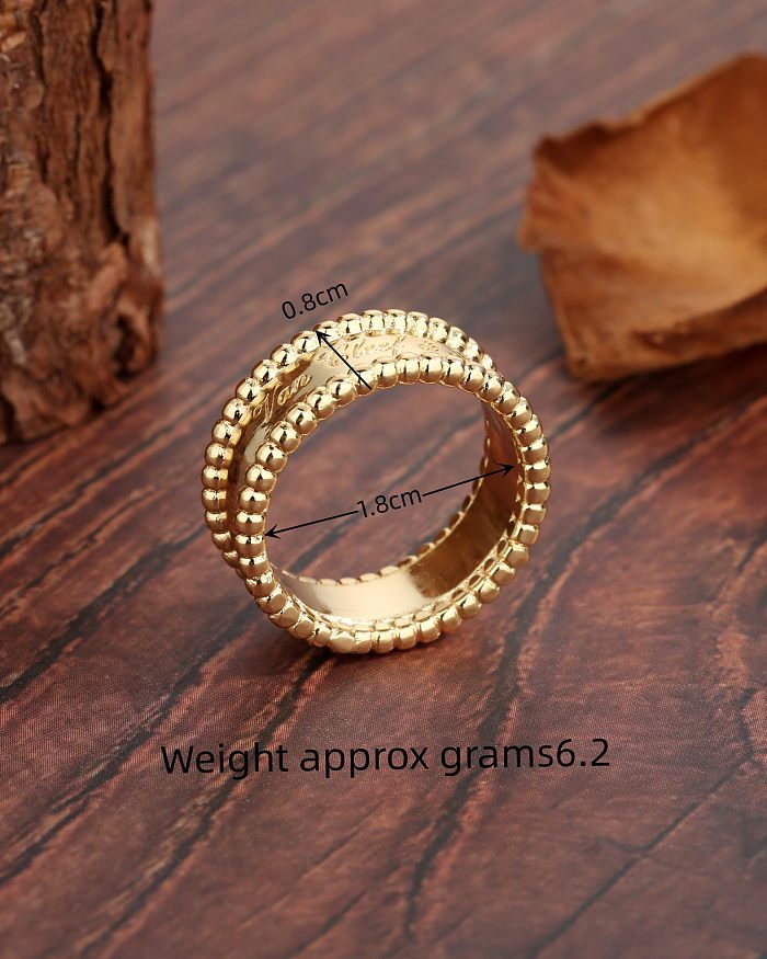 Retro Letter Copper Plating 18K Gold Plated Rings