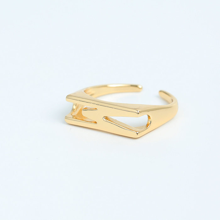 Simple Style Solid Color Copper Plating Rings 1 Piece
