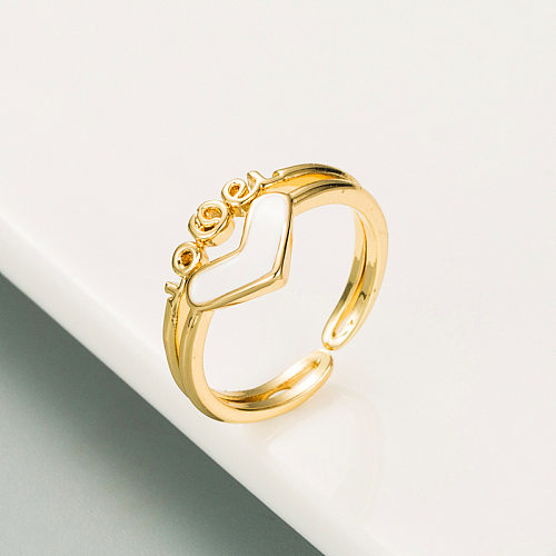 Copper-plated 18K Gold RINGS LOVE Love Black And White Dripping Oil Ring
