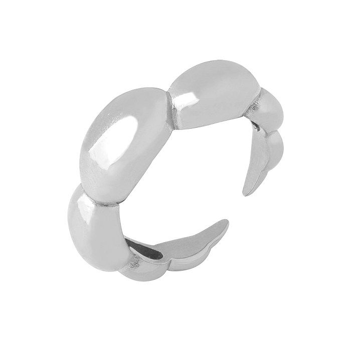 Simple Style C Shape Titanium Steel Plating 18K Gold Plated Open Rings