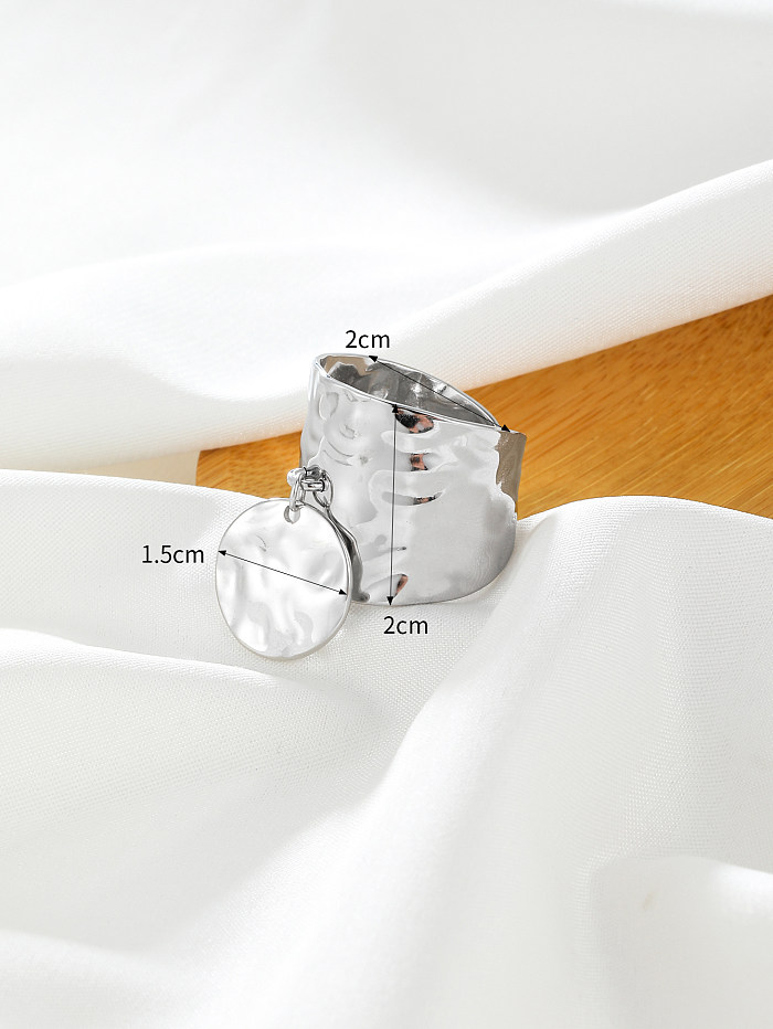 Simple Style Solid Color Stainless Steel Charm Rings Open Rings