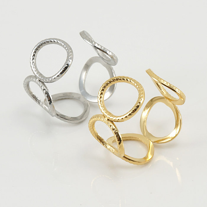 Fashion Geometric Titanium Steel Open Ring Plating Stainless Steel Rings