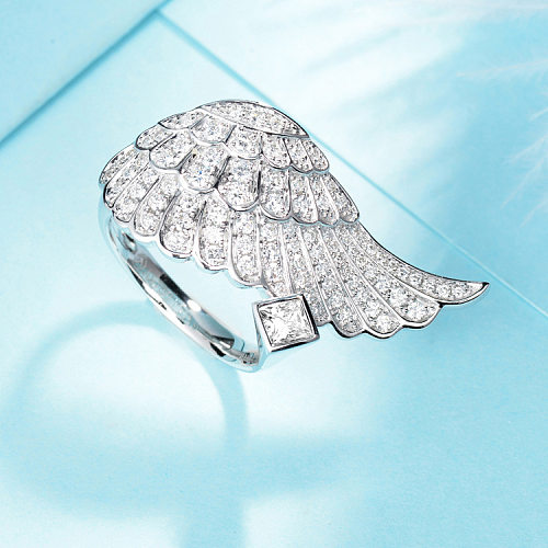 Lady Wings Copper Inlay Artificial Gemstones Rings