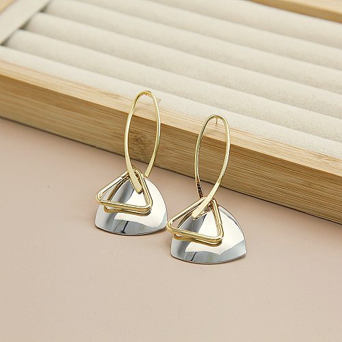 1 Paar Damen-Street-Ohrringe mit geometrischer Beschichtung aus Kupfer