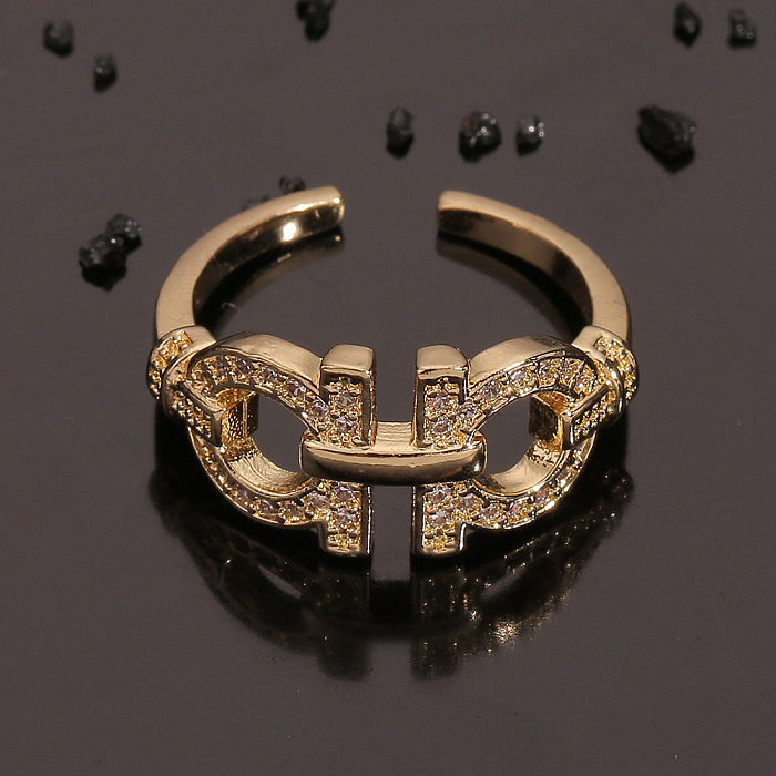 Korea Simple Jewelry Micro-inlaid Zircon Copper Ring Unique Design Niche Ring