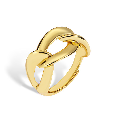 Casual Cute Vintage Style Bear Copper Plating Hollow Out Inlay Zircon 18K Gold Plated Open Rings