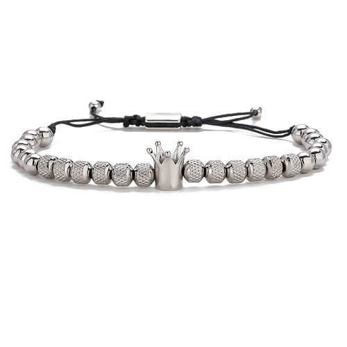 IG Style Simple Style Round Crown Copper Beaded Inlay Zircon Bracelets
