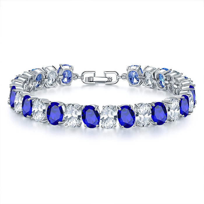 Casual Simple Style Classic Style Round Copper Inlay Zircon Bracelets