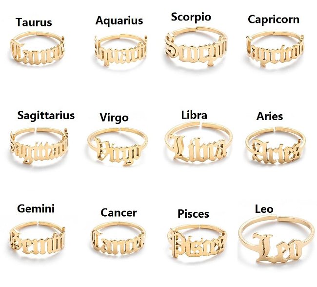 Women'S Fashion Constellation Stainless Steel No Inlaid Stainless Steel Rings
