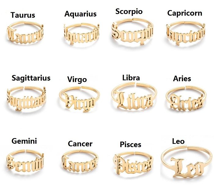 Women'S Fashion Constellation Stainless Steel No Inlaid Stainless Steel Rings