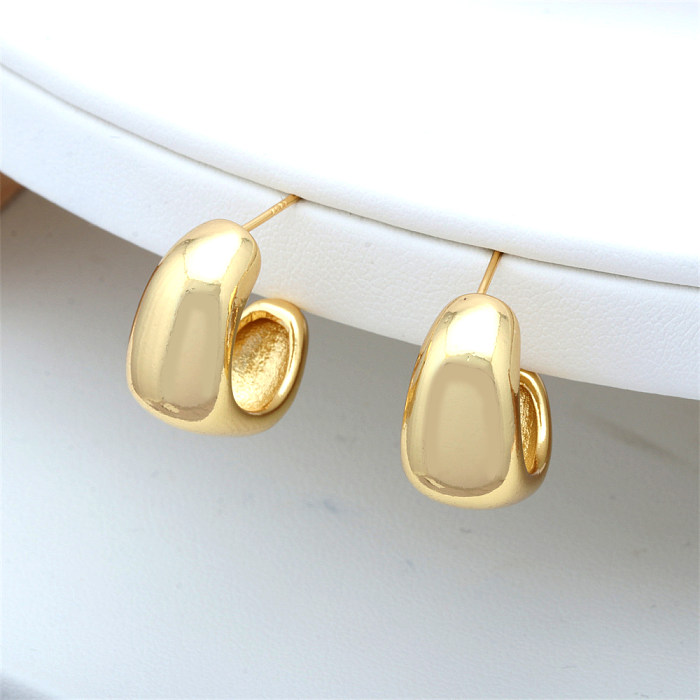 Fashion Irregular Copper Gold Plated Ear Studs 1 Pair