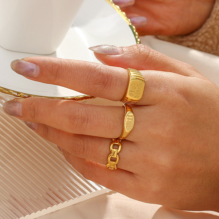 Fashion Number Edelstahl vergoldete Ringe Edelstahlringe überziehen