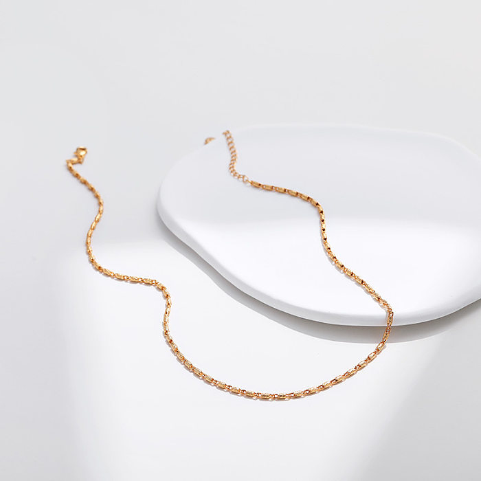 Simple Style Solid Color Copper Plating Chain Necklace
