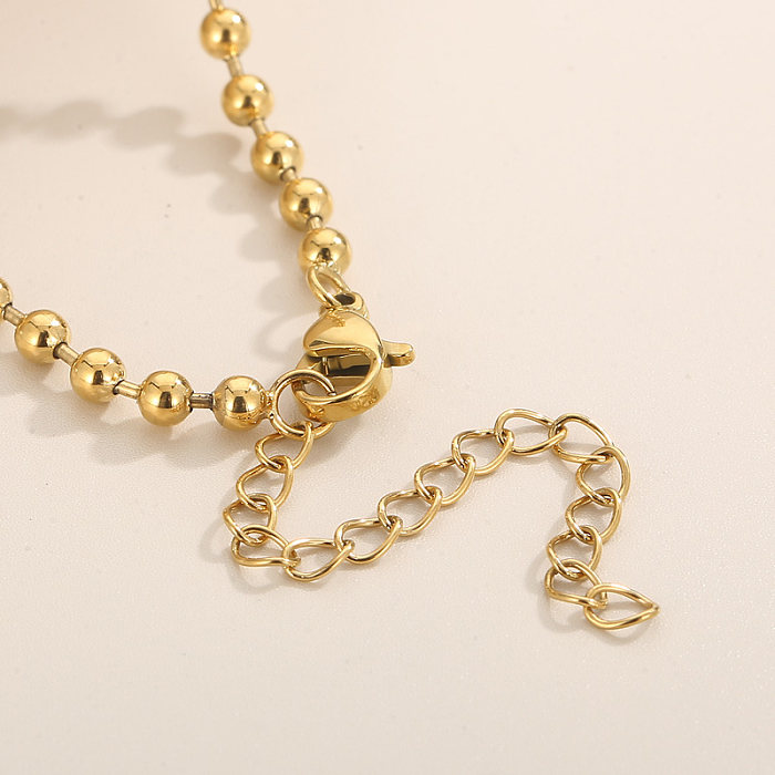 Lässiger, einfacher Stil, Stern-Armband-Halskette mit 18-karätigem Goldüberzug aus Edelstahl