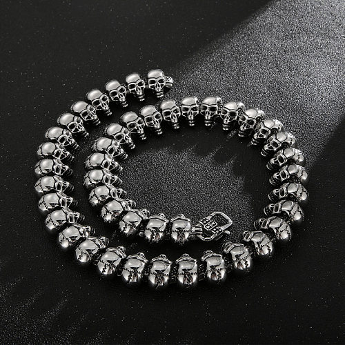 Punk Skull Titanium Steel Bracelets Necklace