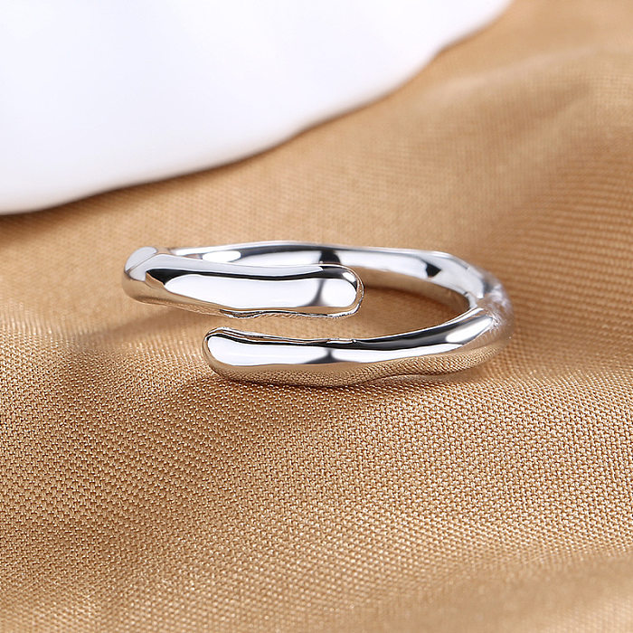 1 Piece Fashion Solid Color Copper Plating Open Ring