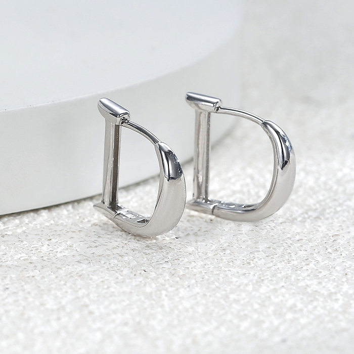 Fashion Letter Copper Hoop Earrings 1 Pair