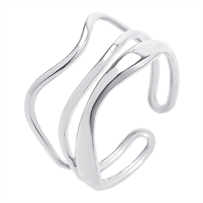 Wholesale 1 Piece Simple Style Geometric Titanium Steel Open Ring