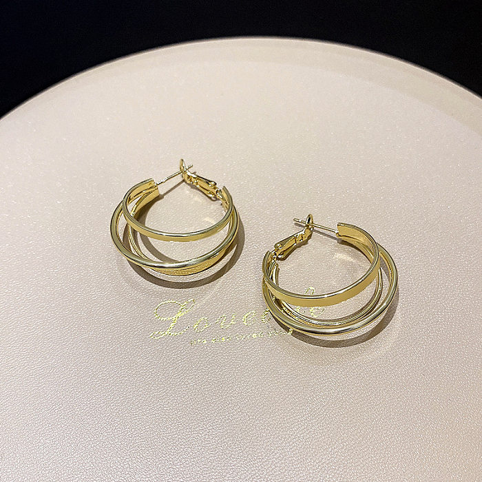Fashion Geometric Copper Plating Earrings 1 Pair