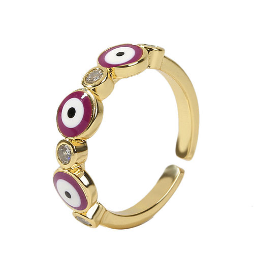 Simple Delicate Dripping Oil Eye Ring Female Trend Opening Ring Jewelry