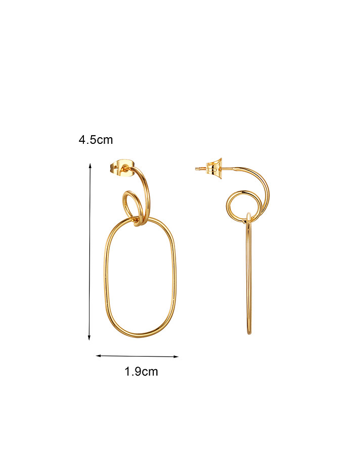 1 Pair Casual Lady Geometric Plating Copper 18K Gold Plated Drop Earrings