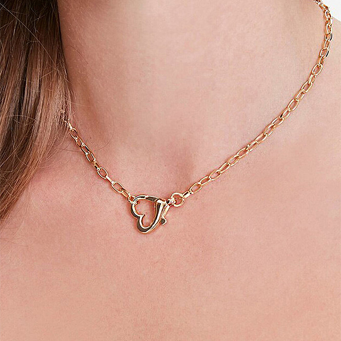 Fashion Heart Shape Copper Inlay Zircon Pendant Necklace 1 Piece