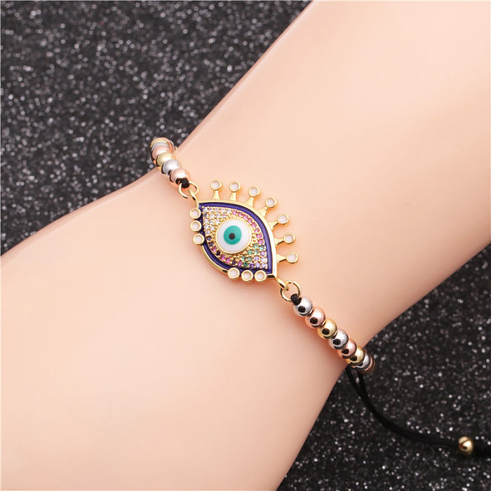 Modisches Teufelsauge-Kupfer-Perlen-Farbe-Zirkonium-verstellbares Armband