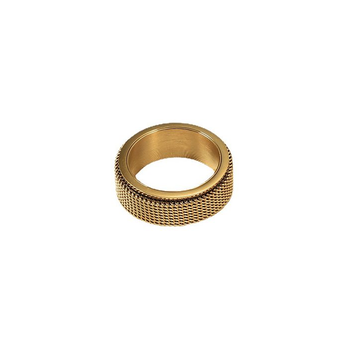 1 Piece Simple Style Solid Color Titanium Steel Plating Rings
