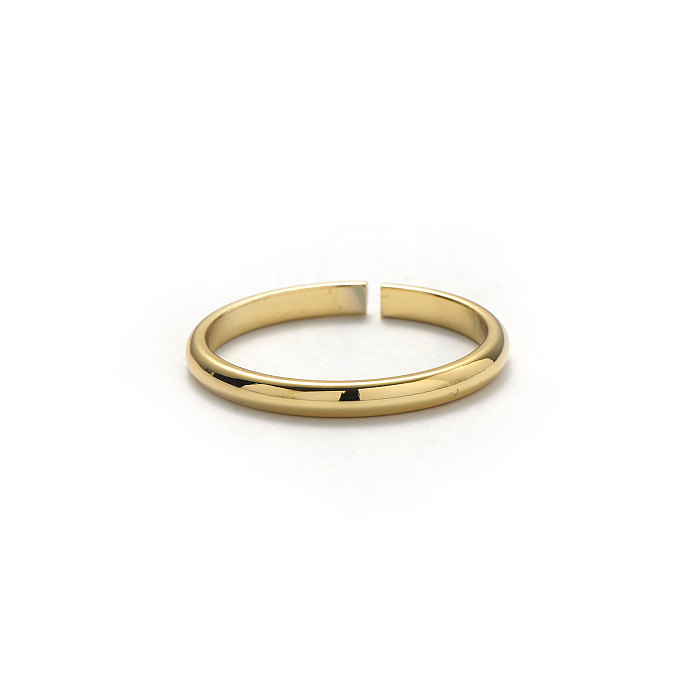 INS Style Simple Style Solid Color Knot Copper Plating 18K Gold Plated Open Ring