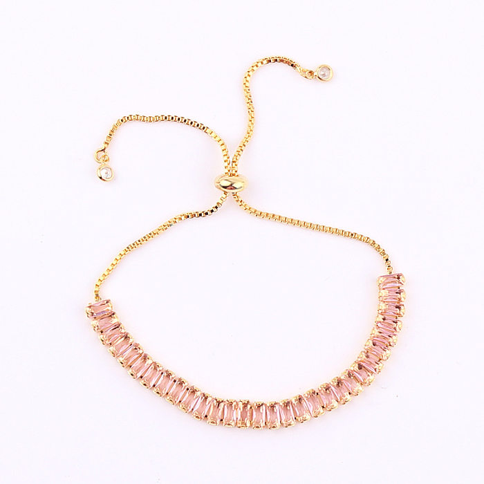 Fashion Geometric Copper Bracelets Inlay Zircon Copper Bracelets