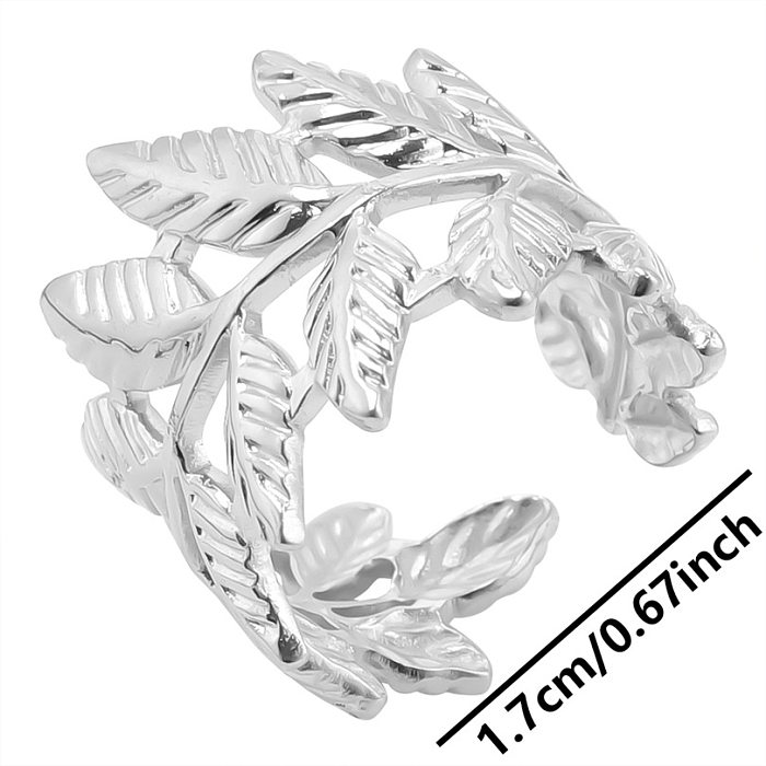 Classic Style Leaves Stainless Steel Polishing Rings
