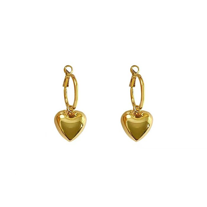 1 Paar Damen-Ohrringe aus Kupfer in Herzform