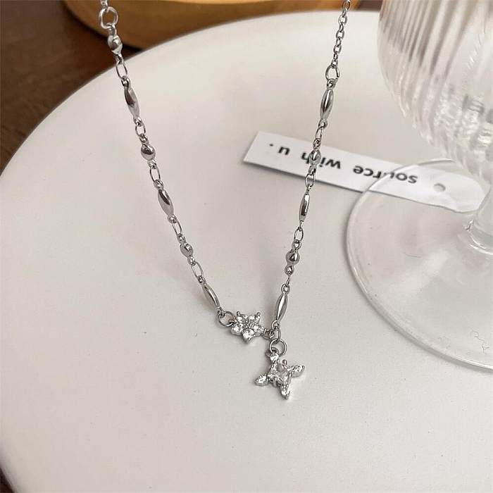 IG Style Flower Copper Zircon Necklace In Bulk