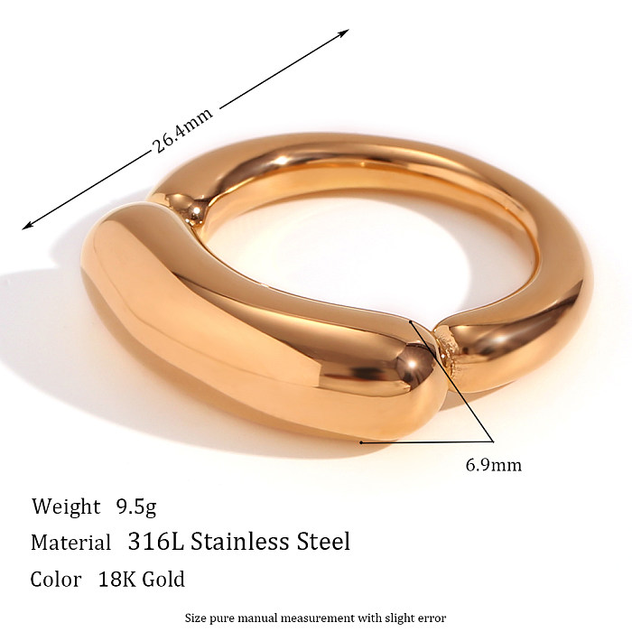خواتم أساسية بسيطة الطراز كلاسيكية اللون مطلية بالفولاذ المقاوم للصدأ مطلية بالذهب عيار 18 قيراط