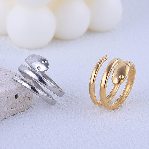 Retro Snake Titanium Steel Plating Rings