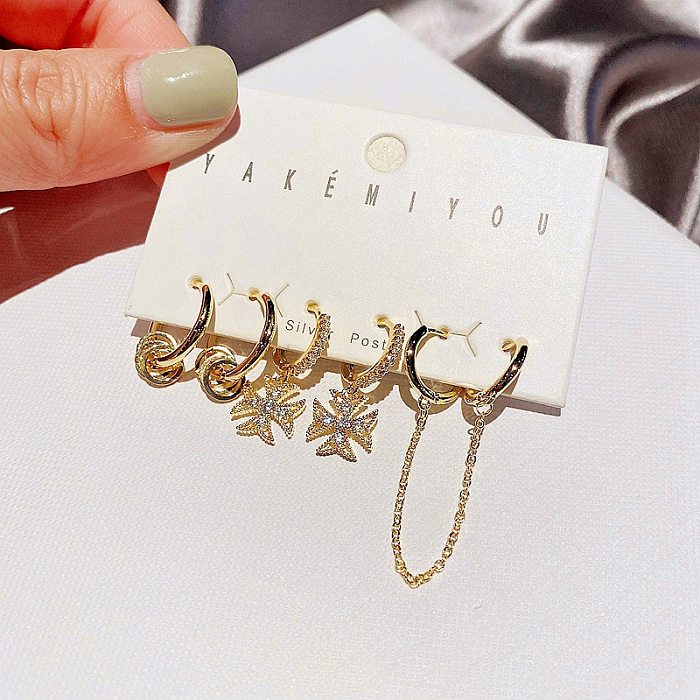 Yakemiyou Simple Style Geometric Copper Plating Artificial Gemstones Earrings
